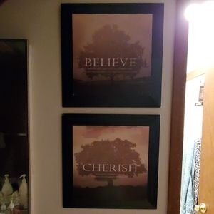 Believe and cherish matching wall art